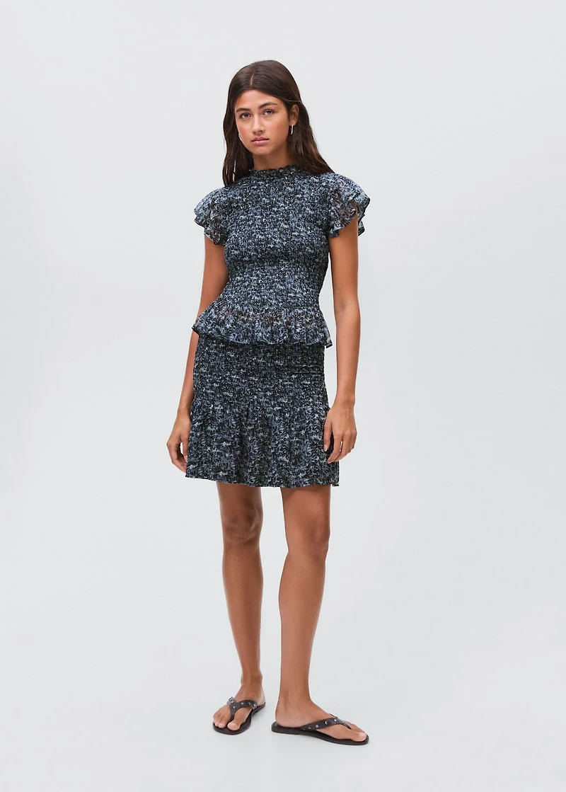 Printed short skirt