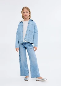 Denim jacket with fur lining