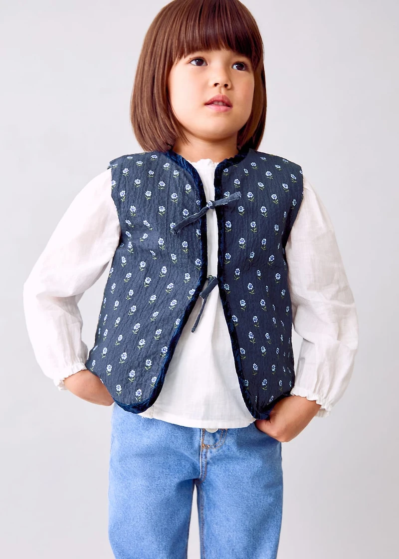 Floral quilted vest