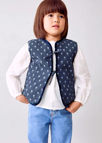 Floral quilted vest