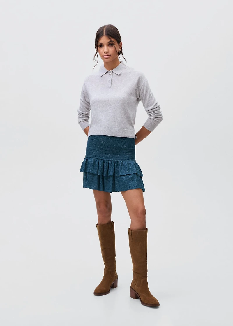 Gathered skirt with ruffles
