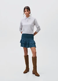 Gathered skirt with ruffles