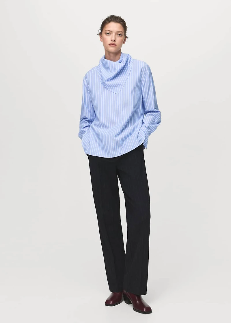 Striped blouse with handkerchief