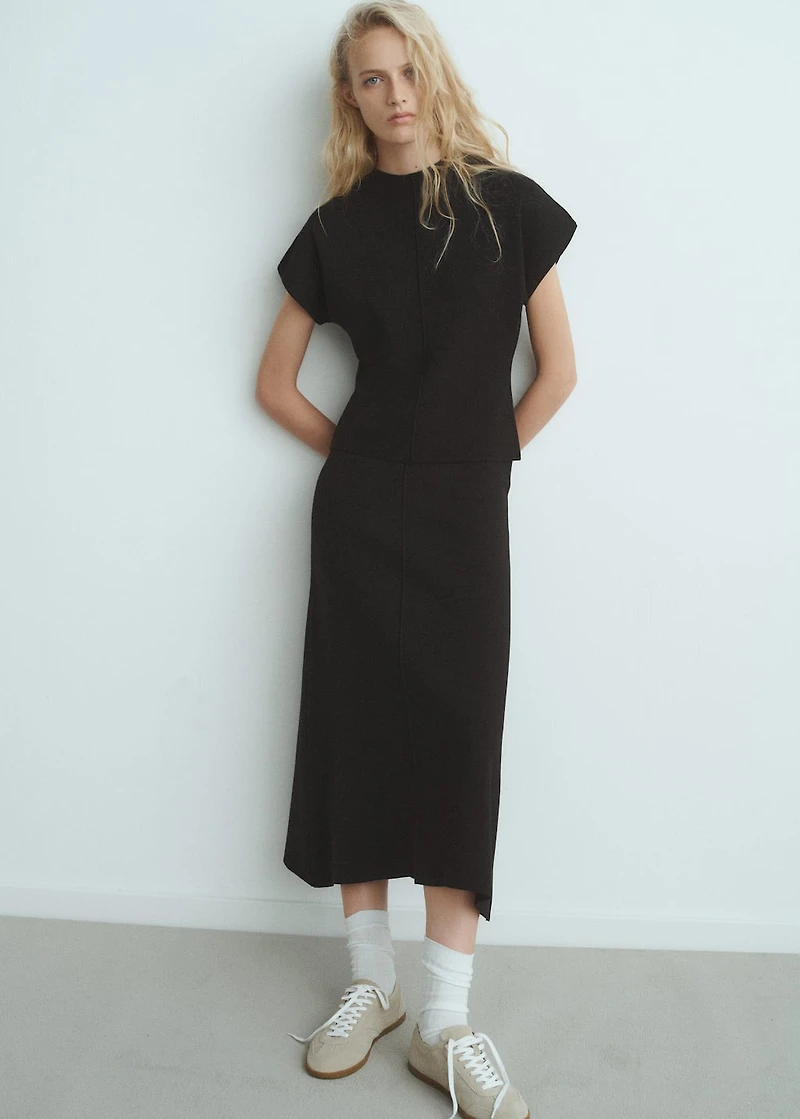 Flared knitted skirt