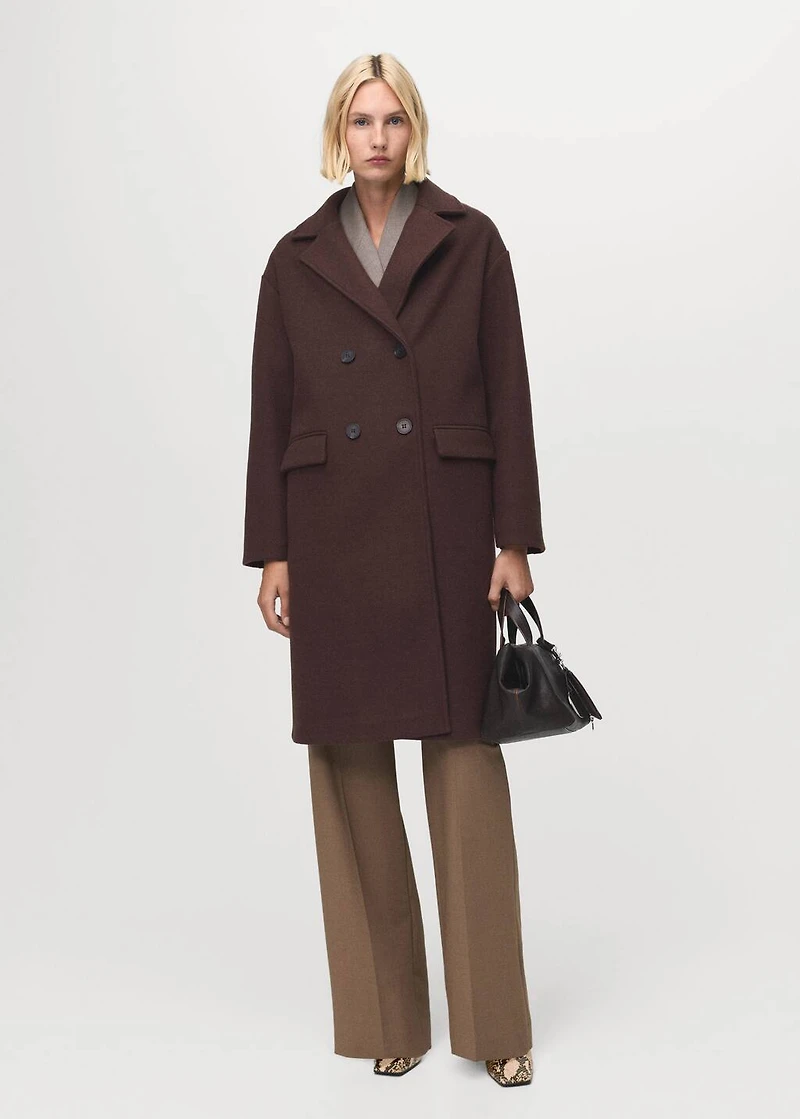 Double-breasted midi coat