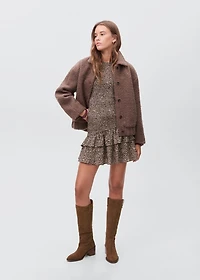 Leopard-print ruffled dress