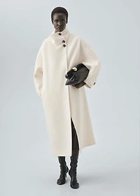 Wool funnel neck coat