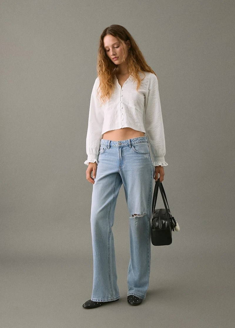 Textured cotton blouse