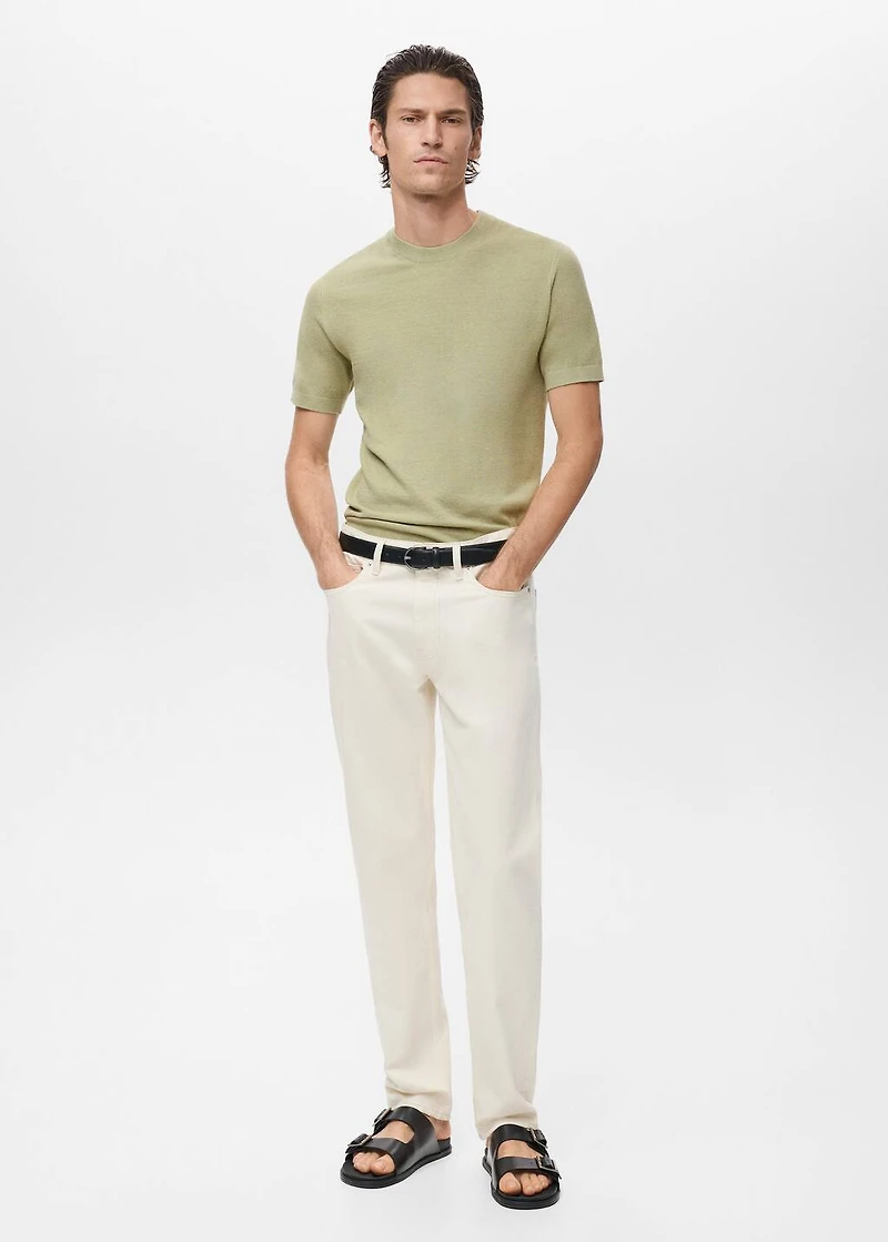 Cotton fine-knit t-shirt