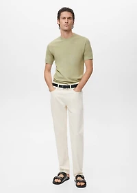 Cotton fine-knit t-shirt