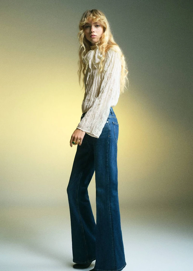 Bow textured blouse