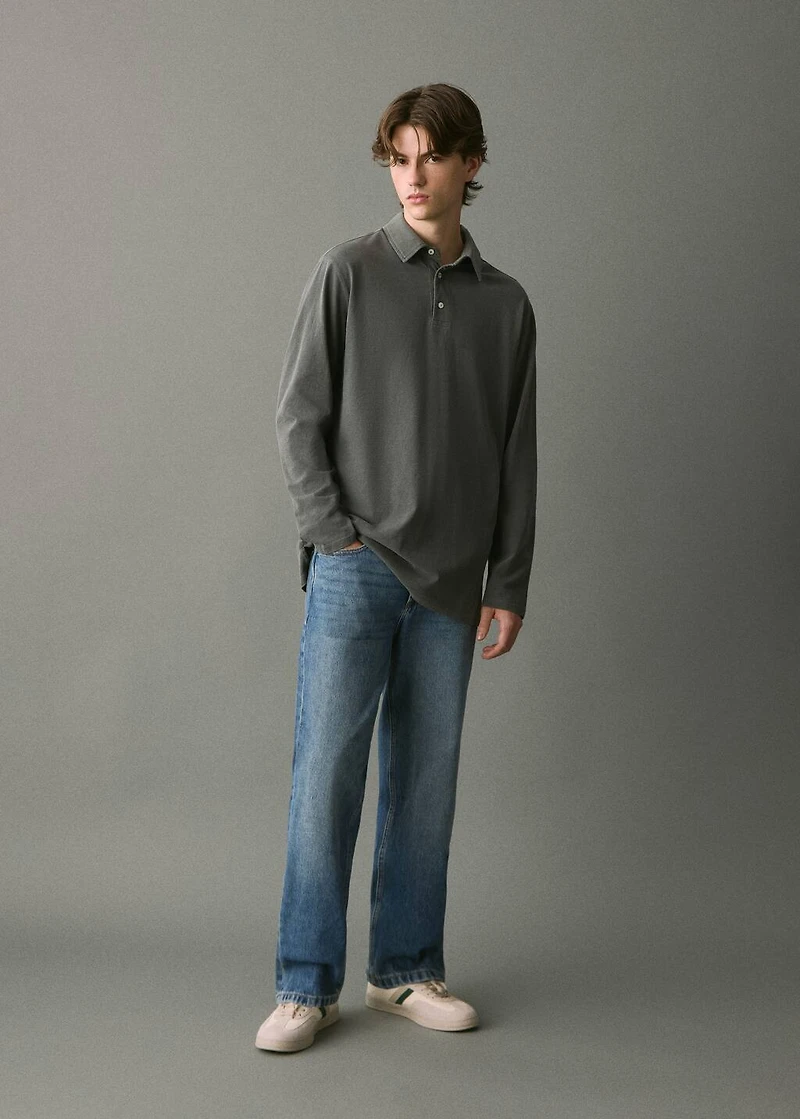 Straight cotton jeans