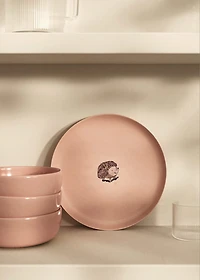 Stoneware dessert plate with plain design