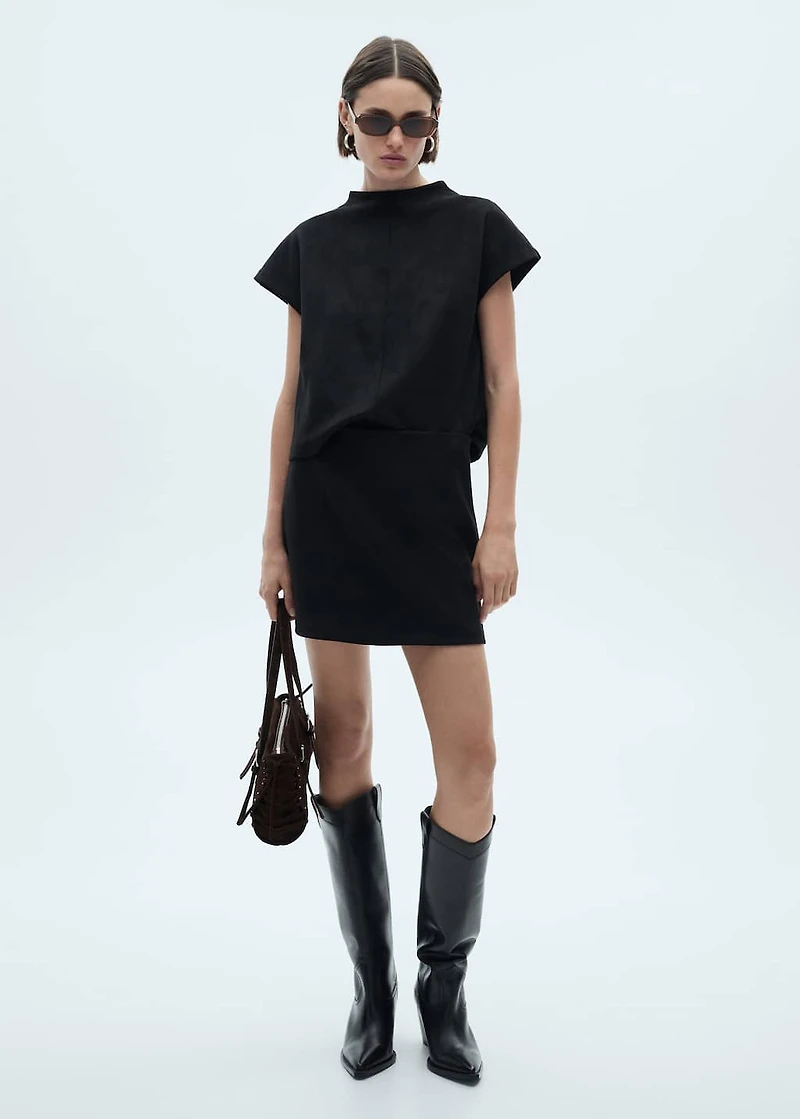 Leather-effect mini-skirt