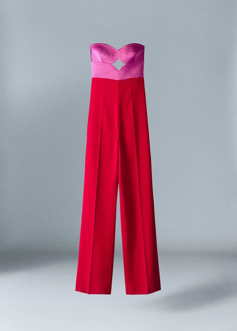 Two-tone jumpsuit with opening detail