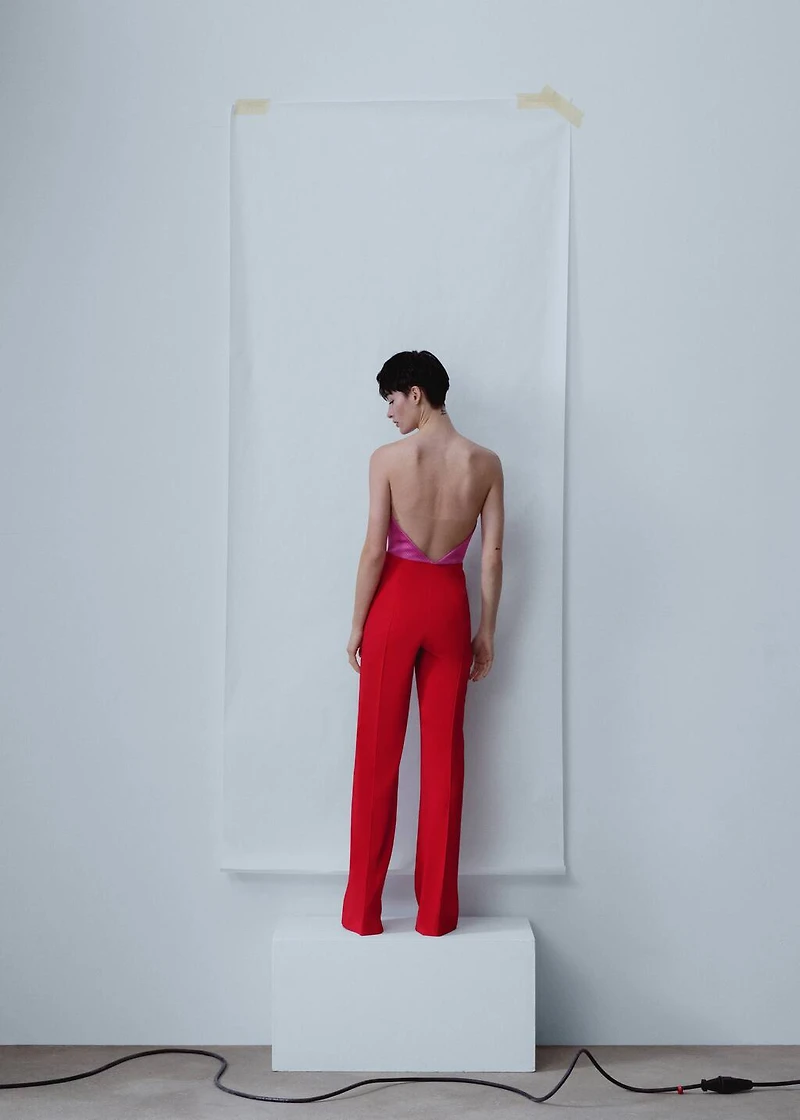 Two-tone jumpsuit with opening detail