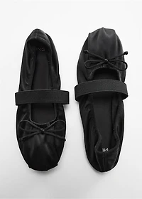 Elastic satin ballet flats