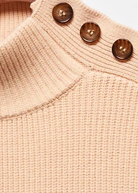 Shouder buttons ribbed sweater