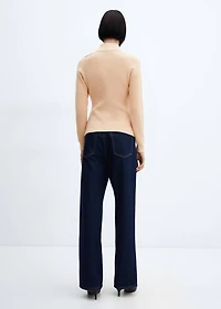 Shouder buttons ribbed sweater