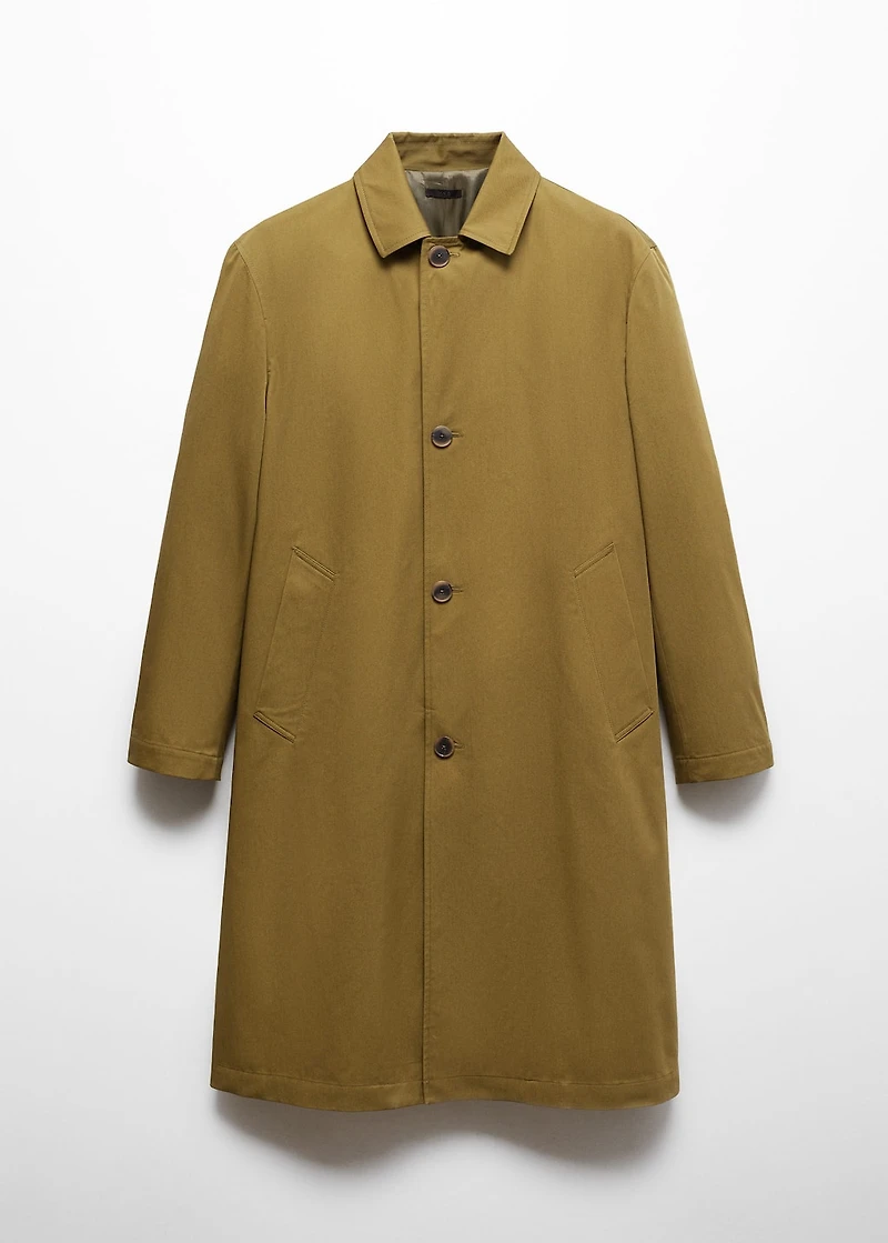 Relaxed-fit cotton trench coat