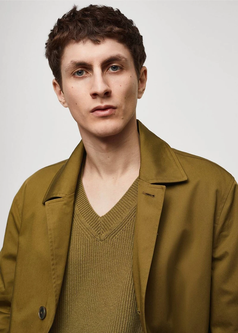 Relaxed-fit cotton trench coat