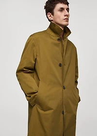 Relaxed-fit cotton trench coat