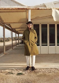 Relaxed-fit cotton trench coat