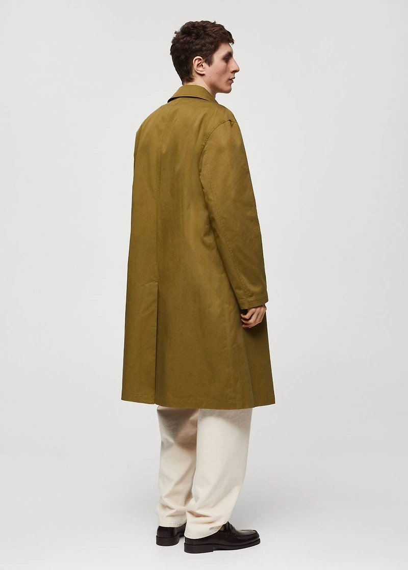 Relaxed-fit cotton trench coat