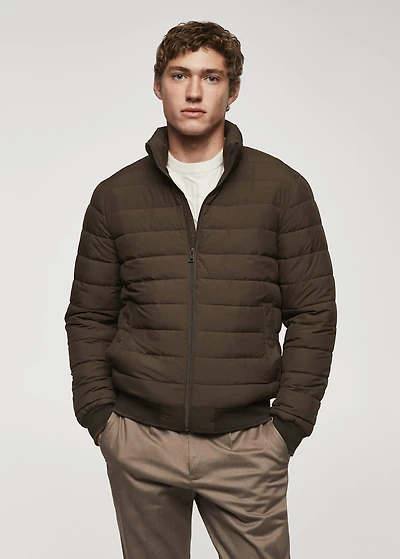 Ultra-lightweight water-repellent quilted anorak