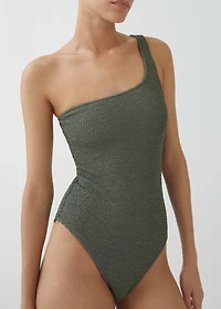 Asymmetrical textured swimsuit