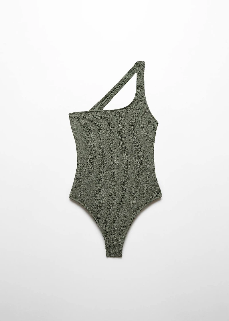 Asymmetrical textured swimsuit