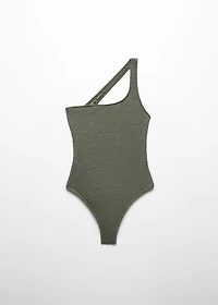 Asymmetrical textured swimsuit