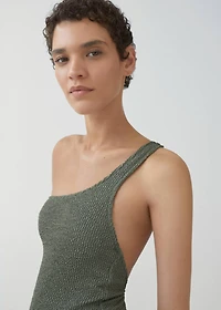 Asymmetrical textured swimsuit