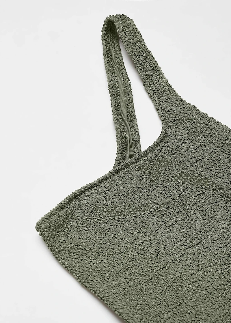 Asymmetrical textured swimsuit