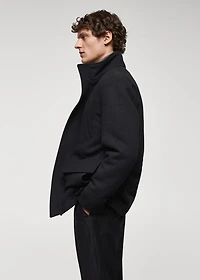 Short wool coat with pockets