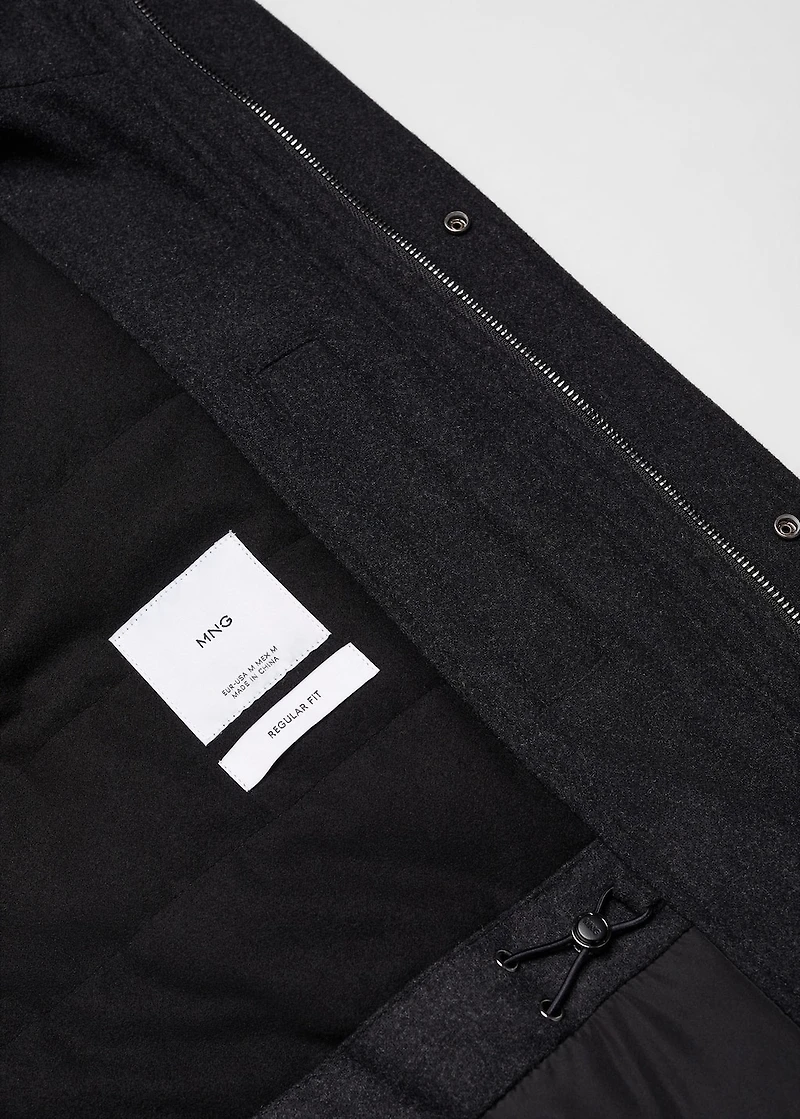 Short wool coat with pockets