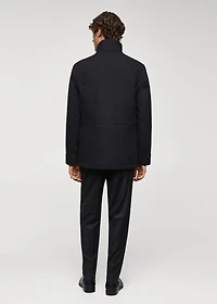 Short wool coat with pockets