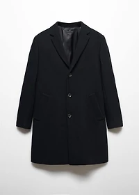 Wool coat with detachable collar