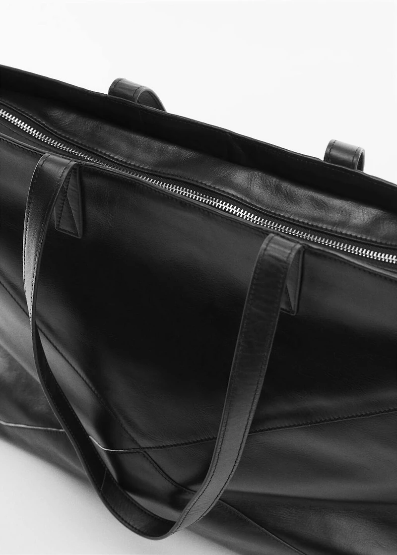 Leather shopper bag