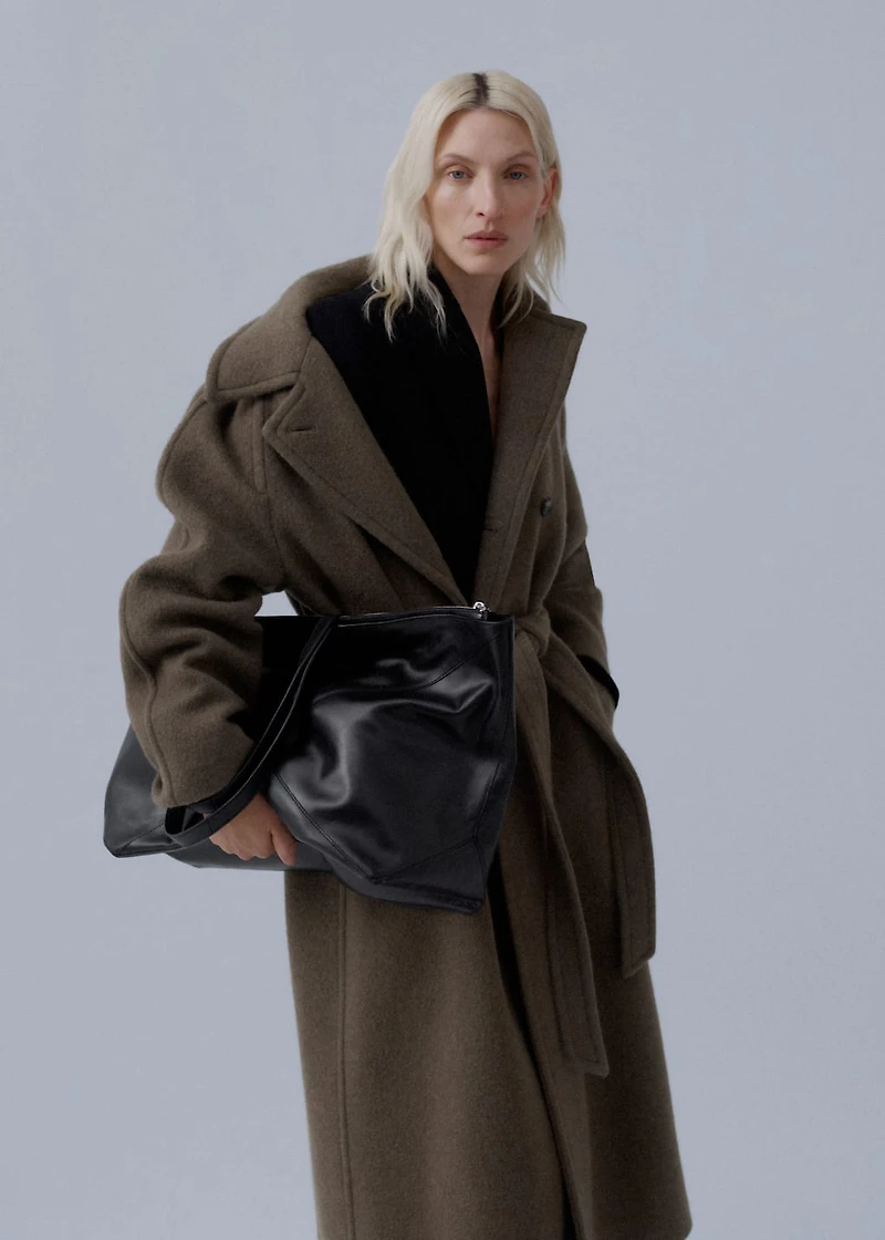 Leather shopper bag