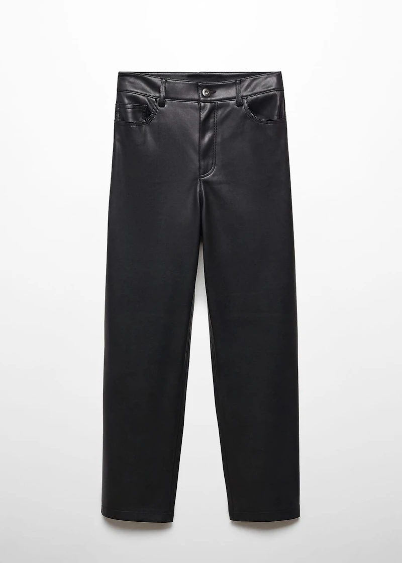 Leather-effect straight pants