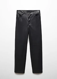 Leather-effect straight pants
