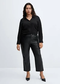Leather-effect straight pants