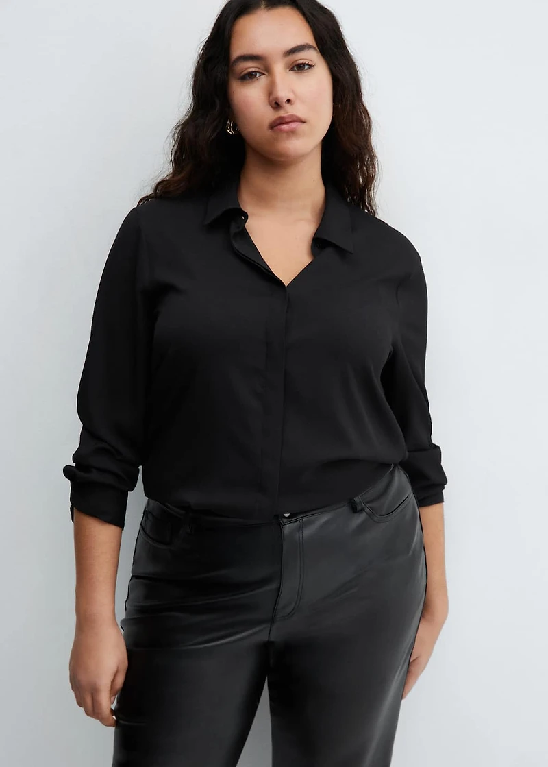 Leather-effect straight pants
