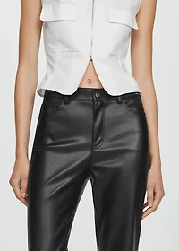 Leather-effect straight pants