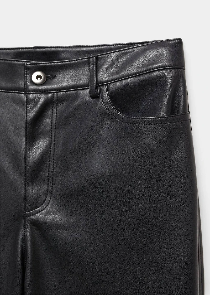 Leather-effect straight pants