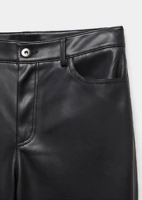 Leather-effect straight pants