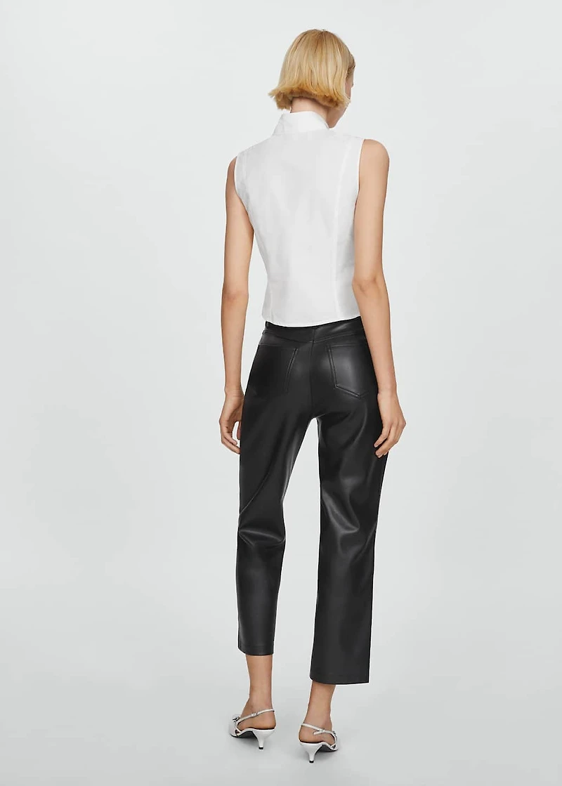Leather-effect straight pants