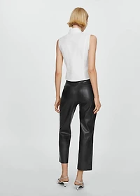 Leather-effect straight pants