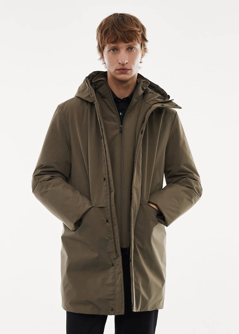 SOFEELATE® padded barn jacket with hood